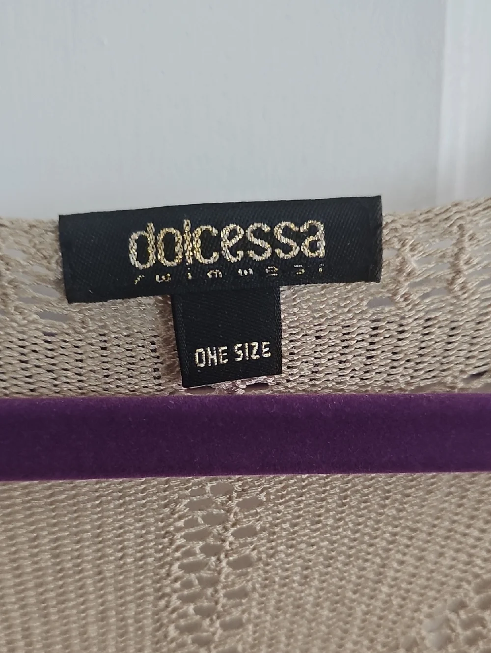 Dolcessa Beige Crochet Lace-Up Swim Cover-Up Dress